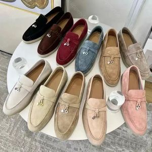 Designer Luxus -Slipper Freizeitschuhe Valk Moccasins für Männer Vintage Brown Apricot Leder Loafer Designer Piana Running Women Flat Trainer Reise Wanderung Tennisschuh