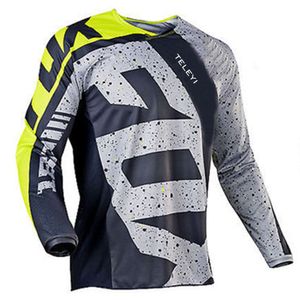 Herrt-shirts Mens Long Sleeve Motocross Cycling Jersey Fox Teleyi Downhill Mountain Bike Mtb Shirts Offroad DH Motorcykelkläder 48J6