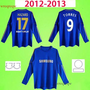 2012 2013 Retro CFC Maglie di calcio Gold manica lunga pericolo vintage torres mata lampard David Luiz Terry 12 13 camicie da calcio classiche blu casalinghi ramires