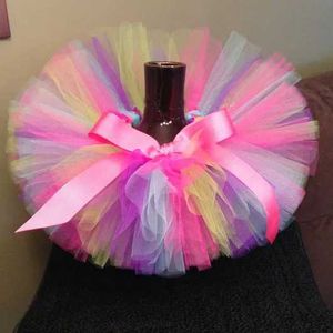 Юбки юбки многоцветные маленькие девочки Туто юбки ребенка 100% ручной пушистые балетные балетные танце