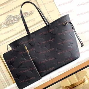 MM size 40156/M40995 Luxury Designer Bag Naverfull Embossed black Flower Women Handbags Shoulder Bags Fashion Composite bag Lady beach Clutch Tote Bag Purse Wallet