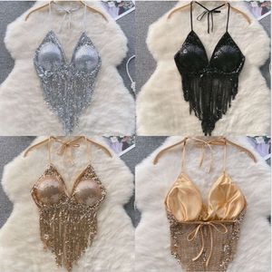 Luksusowy projektant Shiny Rhinestone Biezyk Bielica Seksowna krystaliczna kryształowy strój kąpielowy bikini stanik błyszczące stroje kąpielowe klub plażowy noszenie kostium kąpieli fz2405232