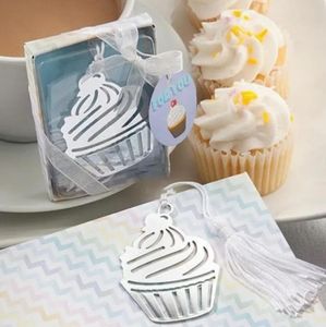 100st Cupcake Metal Bookmark med Tassel Wedding Favors and Gifts Party Souvenirs Baby Shower Favor Supplies Gift 0523