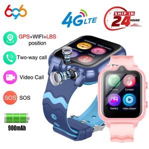 Smart Watch 4G Kids GPS Agps LBS SOS Music Playback Dual Camera Smartwatch impermeabile 900Mah Boy Girl Children Regalo 240523