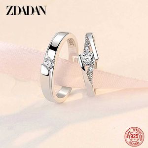 Casal Rings Zdadan 925 Sterling Silver Open CZ Anel Ajuste Anel Ajuste Moda Fashion Wedding Casal Ring S2452301