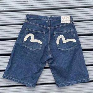 Men's Shorts Y2K retro shorts Harajuku hip-hop print bag denim gym shorts summer new mens and womens Gothic basketball shorts street clothing Q240522