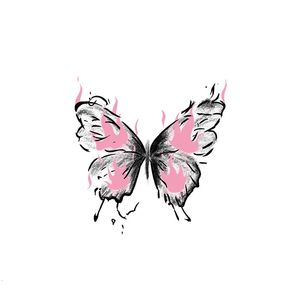 Disposable flame butterfly waterproof painted tattoo sticker 240523