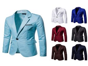 ファッションブリティッシュスタイルのスリムフィットシングルボタンスーツブレザーカジュアル長袖ジャケットメン039S衣料品コート4932177