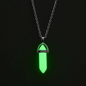 Pendant Necklaces 2 piecesset of luminous hexagonal heartshaped pendants couple magnetic necklace natural stone geometric pendant neckla