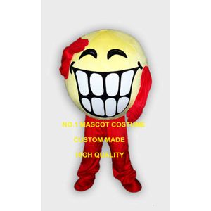 Happy Face Teeth Mascot Costume vuxen tecknad karaktär som annonserar leende cosply mascotte fancy klänning karneval satser 1852 maskot dräkter