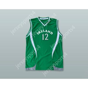 Custom eines beliebigen Namens eines Teams Ireland National Team 12 Green Basketball Trikot Alle genähte Größe S M L XL XXL 3XL 4XL 5XL 6XL TOP GRACHTE