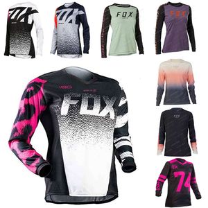 Camisetas masculinas camisas femininas Mangas compridas MTB Bat Fox Downhill Bike camisetas Offroad DH Jersey Motocross Motocross Sportwear Roupas 6NCG