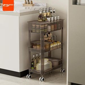 Кухонная хранение Aoliviya Light Luxury Homeving Rack с колесами гостиная Gap Mobile Snack Multi-Layer Rac