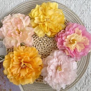 Dekorativa blommor Peony Biomimetic Flower Home Decoration Lamp Accessories POGRAPI Simulerade