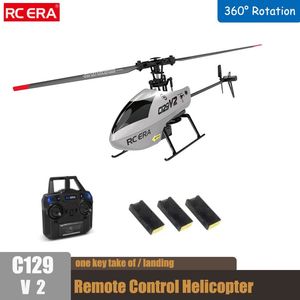 C129 V2 Rc 24g Helicopter 4 Channel Charging Toy Drone Model Uav Outdoor Aircraft Dronetoy Boys 240523