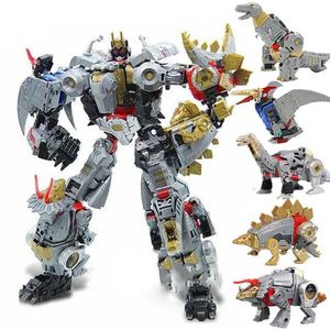 Transformation Toys Roboter in Stock BMB New 5 in 1 Übergröße 40 cm Dinosauriermodell Spielzeug Anime KO G1 Devastator Action Figur Kombinierter Kid Boy Y240523