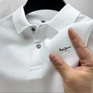 2024 summer short-sleeved casual breathable POLO shirt button pullover fashion trend T-shirt mens street tops work business 240522