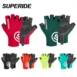 Luvas de ciclismo Superide Gel Pad à prova de choque esportes de bicicleta anti-Sweat Mulheres Mulheres Bicicleta MTB respirável