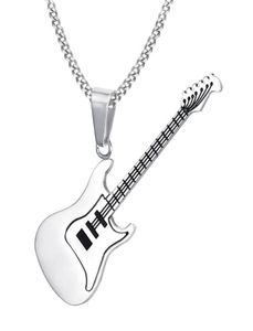 Pendant Necklaces KURSHUNI Trendy Guitar Necklace 24inch Chain Stainless Steel Punk Rock Music Fine Party Jewelry Year Gift For Ma3075498