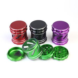 4 Layers 63mm Drum Type Tobacco Grinder 4 Colors Aluminium Alloy Metal Herb Grinders