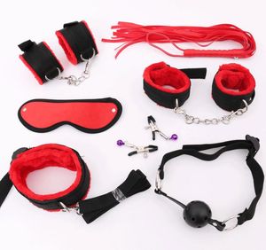 Сексуальные руки зажимы сосками кнут кляп BDSM секс -воротник маска набор рабства сексуальные нижние руки для эротических секс -игрушек для женщин мужчин Y181015014617882