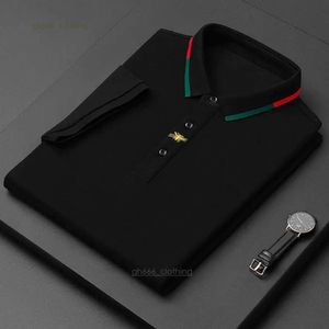 High Quality Designer T-Shirt Men Bee Polo Shirt Lightweight Short Sleeves 100% Cotton Lapel Business Korean Summer Embroidery Men's Clothing 5915