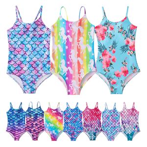 어린이 Mermaid New One Piece Girls 'Hot Spring Sling Water Sports 빠른 건조 수영복 l2405