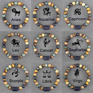 Armreifen 12 Zodiac Signs Human Zodiac Signs Armbänder Männliche Krebs Jungfrau LEO WAHRE FEHLE FREIDUNGENGEBENS FÜR Q240522
