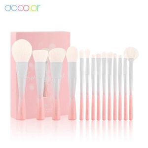 Makeup Brushes Color 14 PCS Makeup Brush Set High-kvalitet Syntetiskt hår Baspulverpulver Eye Shadow Lip Professional Powder Blusher Makeup Brush Q240522