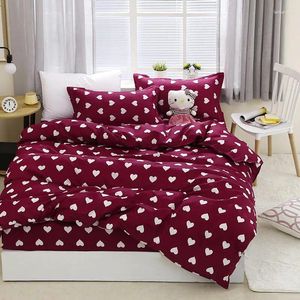 Set di biancheria da letto set da letto a strisce Summer copripiumino da letto da letto ragazza lino blu rosa tessile foglio piatto 57