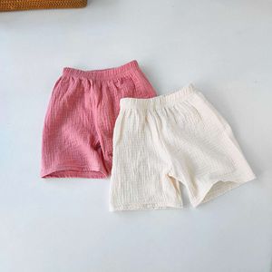 Çocuk Giyim Bebek Erkekler Pamuk İplik Kısa Yaz Çocuk Kızlar Kız Şortları İçin Yumuşak Nefes Alabilir Beş Noktalı Pantolon L2405 L2405