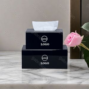 Designer Black Tissue Box Letter Caixa de armazenamento impressa Classic CLASS