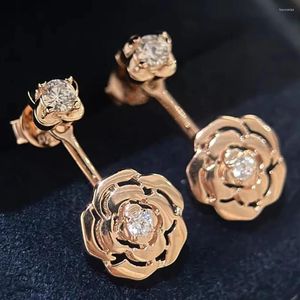 Серьги -свисые серьги Custom Solid 10K Rose Gold Women Women Sud Drop Flow