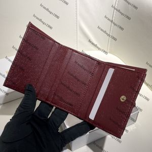 Projektant mody kawior oryginalny skórzany portfel czarny krótki portfel torby zamek błyskawiczne worka na małą torbę monety z pudełkiem BU 221C