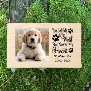 Personliga husdjur PO Anpassa namn urnor för hund eller katt förblir Ashes Loss Pet Memorial Remembrance Gift Memory Wood Box 240522