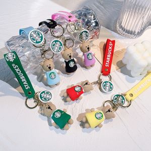 Starbucks Keychains Designer Key Chains Accessories Keyrings Bear Barista Drop Glue Figure Car Rackpack Pendant 01