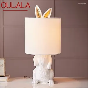 Table Lamps OULALA Resin Lamp Modern Creative White Shade LED Desk Light For Home Living Room
