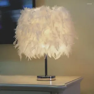Lampade da tavolo semplice lampada piuma camera da letto comodino da comodino regalo per la decorazione personalizzata