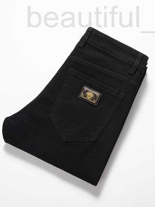 Herren Jeans Designer Fentiou Modemarke Klassiker Black Slim Slim Slim Slim Fit Small Bein 3tj1