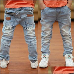 Jeans Kids Pants Big Boys Stretch Joker Spring Children Pencil Leggings Autumn Denim Clothes For 2 To 14 Years Male Child 231019 Drop Dhznd