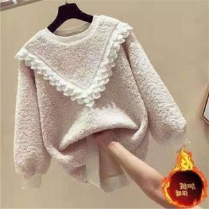 Girls Sweaters Autumn Winter Long Sleeve Warm Clothes Kids Coat for 4 - 12 Year Pullover Wear Teenage L2405 L2405