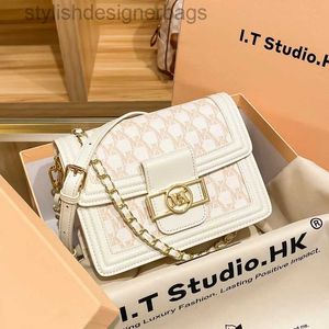 Cross Body Womens Bag 2023 New Highine Leather Light Luxury High Sense Designer Fashion One Counter Chain Crossbody Bag H240523