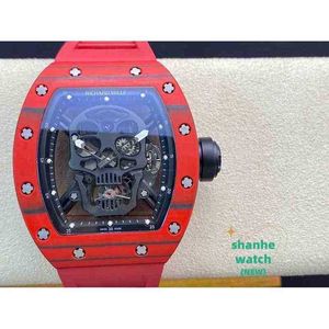 RM Watch Date Luxury Wristwatch Barrel Mechanical Mens Watch RM52-01 R Real Tourbillon Skull Watches