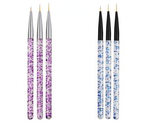 3PCSSet Professional Liner Painting Pen Nail Art Brush Nail Art UV Gel Brushes Pen Art Salon Home Use Gel Nail Brush Durable3807279