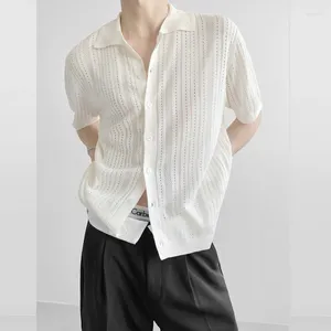 Camicie casual maschile 2024 estate traspirabile polo traspirato in maglia in maglia maschio manica corta tops cardigan