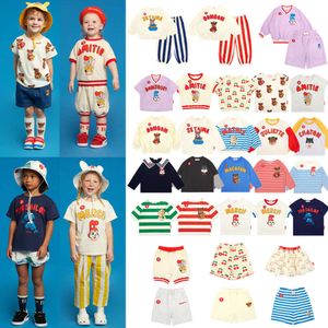 Bebe Korean Jacket 2024 Summer Cartoon Printed Girls Boys T Shirts Short Pants Kids Sets Children Hoodies Leggings Outwear L2405