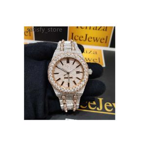 Export Quality Autometic Movement Iced Out Watch with Luxury Design Hip Hop Vvs Moissanite Diamond Wrist Watch for Gifting