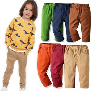 2024 Брэнд мальчики Осенняя детская одежда детская повседневная хлопковые джинсы 1-8Y Малышные брюки L2405