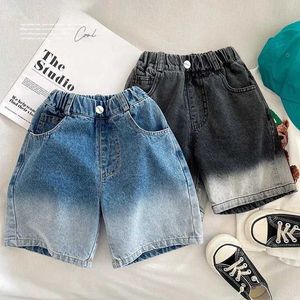 Shorts Shorts 2-color casual boy denim shorts summer new fashion Korean version childrens shorts birthday gift 2-8 year old childrens clothing WX5.22