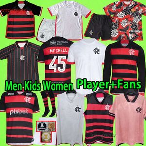 Jerseys de futebol de Flamengo 24/25 2024 2025 Camisa de futebol Homens Definir Kit Kit Women 21 22 Camisa de Futebol Longo Longo Pedro Diego Gerson Gabi Lorran Fãs de colete